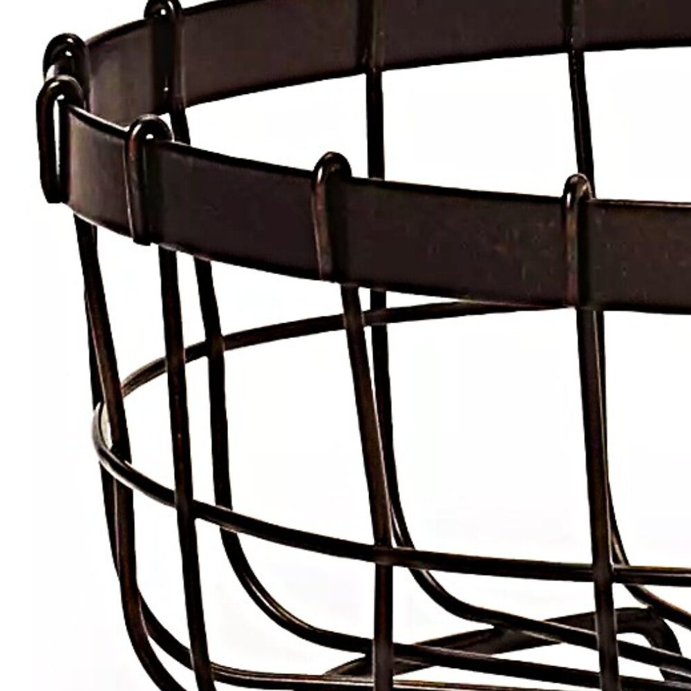 Rustic Farmhouse Hanging Fruit Basket – Metal Kitchen Storage Centerpiece - Picture 4 of 7